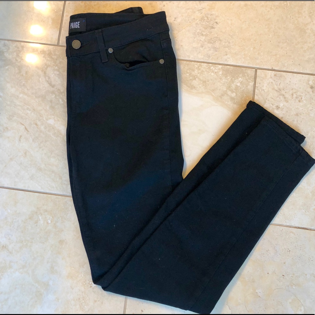 Paige Verdugo Ultra Skinny Mid Rise Jeans Black 28